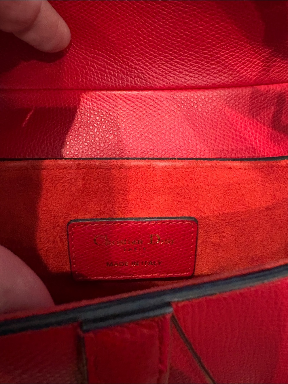 Dior Red Mini Saddle Bag with Aztec Embroidered Guitar Strap - EUC w CoA! - Picture 6 of 16